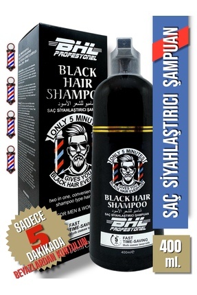 Black Hair Shampoo Siyahlaştırıcı Şampuan / Saç Sakal Beyaz Kapatıcı Şampuan 400ml. Image 0