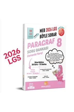 8. Sınıf Paragraf Soru Bankası / Kollektif / Sinan Kuzucu Yayınları / 9786256804661 Image 0