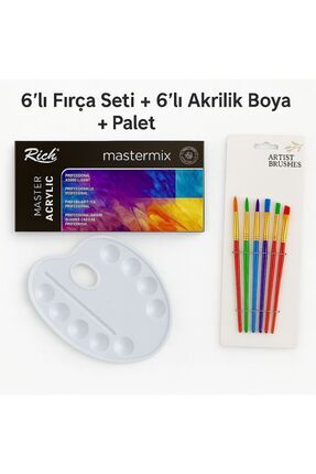 6 Lı Fırça-boya-palet Akrilik Tuval Guaj Sulu Boya Hobi Ve Profesyonel Boyama Fırça Seti Image 0