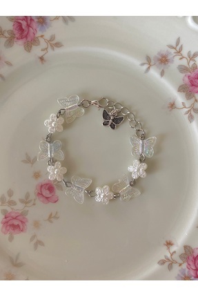 İnci Papatya ve Kelebekli Fairycore Coquette Charm Bileklik Image 0