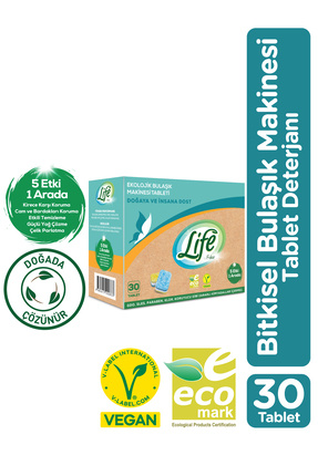 Ekolojik Vegan Bulaşık Makinesi Tablet Deterjanı 30'lu - Güçlü Yağ Sökücü, %100 Doğal Temizlik Image 0