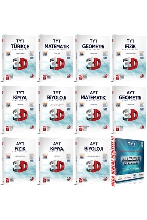 3D YAYINLARI 2025 BASKI GÜNCEL TYT-AYT SAYISAL SORU BANKASI SETİ VE MEGA 4 DENEME HEDİYE Image 0