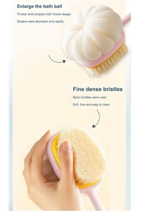 2'si 1 arada kıl ve lif kabağı ile duş vücut fırçası Uzun Saplı Sırt Fırçası Image 3