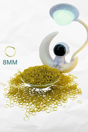 100 Adet 8 mm Altın Renk Takı Halkası - Takı Yapımı Malzemesi Aparat Image 0