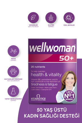 Demir,Biotin,Çinko,B Complex, D Vitamini İçeren 50 Yaş Üzeri Kadın Sağlığı Vitamini 30 Tablet Image 0