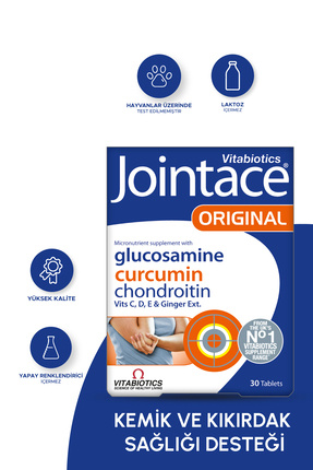 Glukozamin Kondroitin, D Vitamini, Kurkumin İçeren Kemik Sağlığı Destek Vitamini 30 Tablet Image 0
