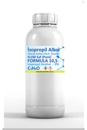 1 lt İzo Propil Alkol - IPA - Kokusuz - %99.9 SAF DEZENFEKTAN Image 0
