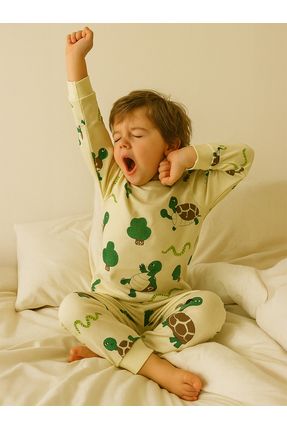 Erkek Çocuk Pijama Takımı 2-5 Yaş Taş Rengi Image 0