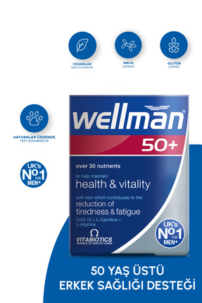 Sibirya Ginsengi, Biotin, D Vitamini, B Complex İçeren 50 Yaş Üzeri Erkek Sağlığı Vitamini 30 Tablet Image 0