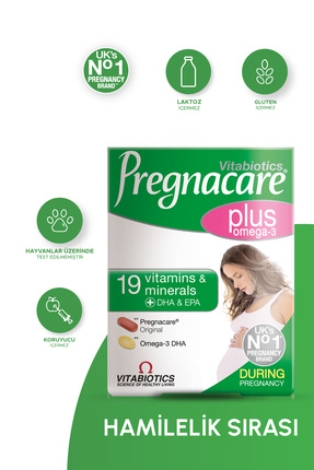 Plus Omega 3,Folik Asit, B12, Demir İçeren  Hamilelik Dönemi Destek Vitamini 28 Tablet 28 Kapsül Image 0