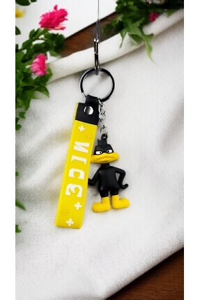 3D Daffy Duck Silikon Anahtarlık ve Çanta Aksesuarı Image 0