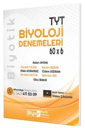 Biyotik Yayınları TYT Biyoloji Biyotik 60 x 6 Denemeleri Image 0