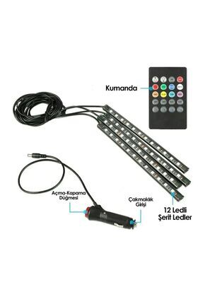 Ayak Altı Led 12 Ledli Lamba Sese Duyarlı Led Müziğe Duyarlı Led - 8 Renk Rgb Image 4