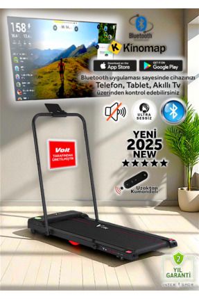 Voit Garantili Db500 Bluetooth Uygulama Destekli Katlanabilir Uzaktan Kumandalı Sessiz Koşu Bandı Image 0