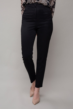 Yüksek Bel Şıklığı – Parlak Kumaş Dar Kesim Gabardin Pantolon Image 0