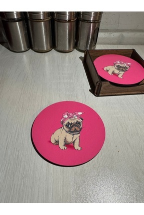 Pug 6’lı Bardak Altlığı (9X9 CM) (KORUMA KUTULU) Image 0