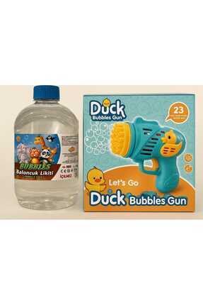 Duck Çok Delikli Pilli Köpük Atan Baloncuk Çıkaran Tabanca 23 Dilekli+ 500 ML Köpük Likidi Image 0