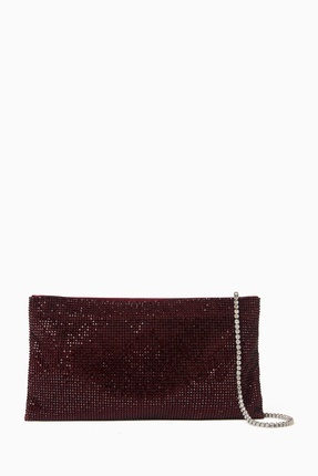 Your Best Friend La Petite Kristal Mesh Clutch Çanta – Bordo- YENI SEZON Image 0