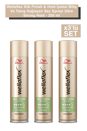 Wellaflex Silk Finish & Hold İpeksi Bitiş Ve Tutuş Sağlayan Saç Spreyi 250 ml X3’lu Set Image 0