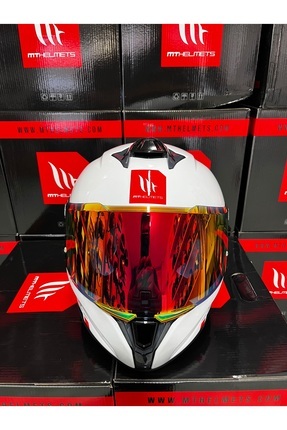 Helmets Targo S Parlak Beyaz Şeffaf Vizör Kask Image 0
