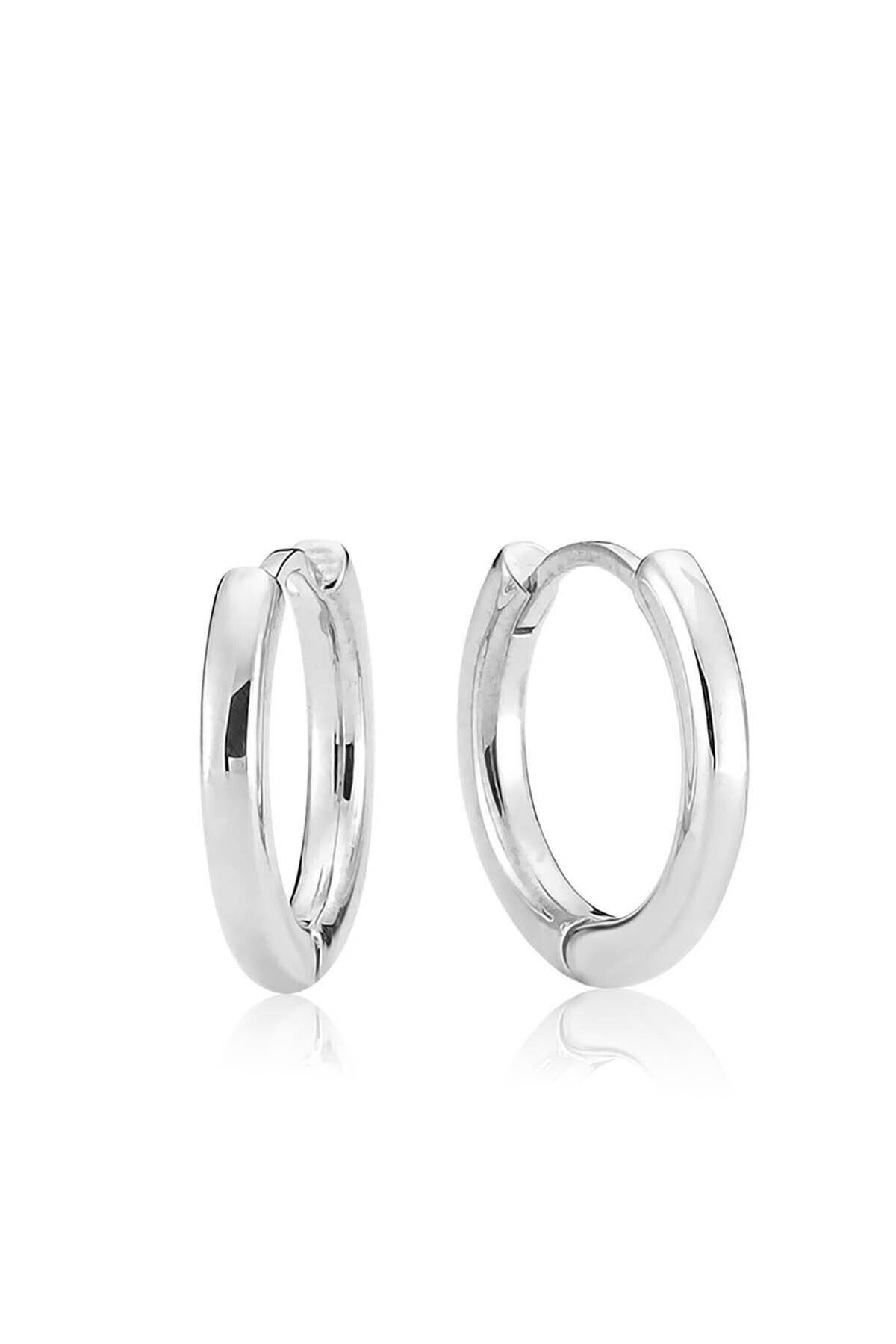 Valori Jewels Orta Boy, Taşsız Gümüş Halka Küpe