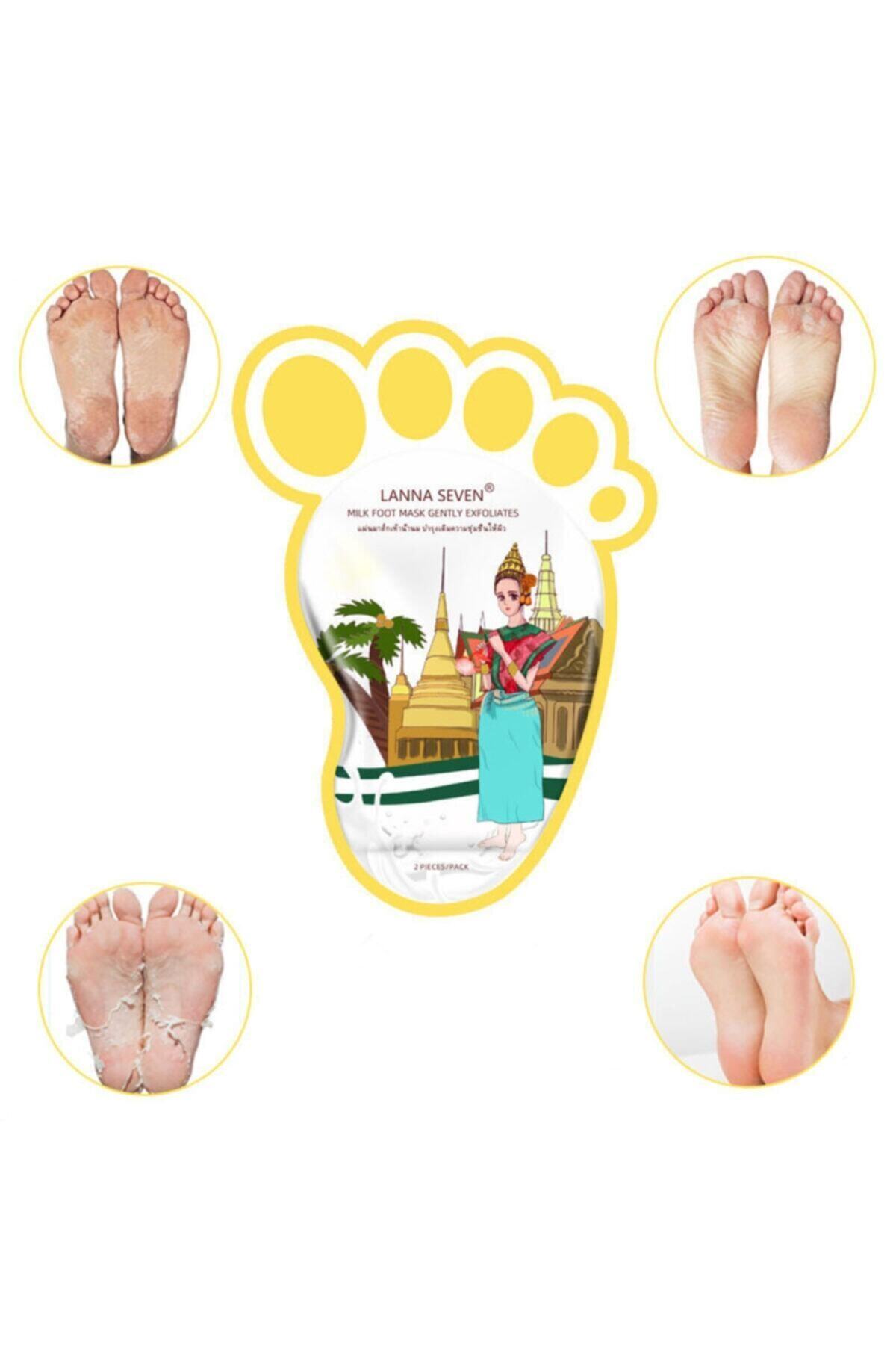 Lanna Seven Milk Foot Mask-white, Çorap Tipi Süt Ile Besleyen Soyulabilir Ayak Peeling Maskesi