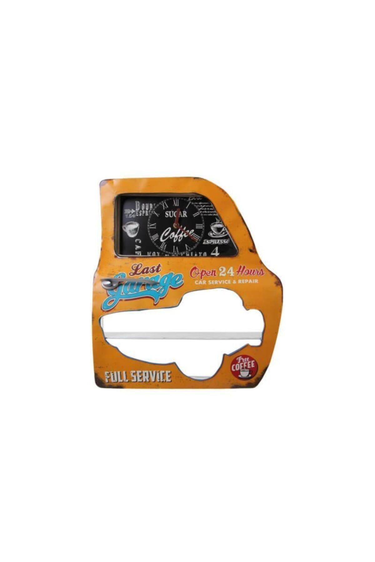 MağazanYanında Dekoratif Garage Temalı Sarı Araba Kapısı Araba Kapısı Duvar Rafı