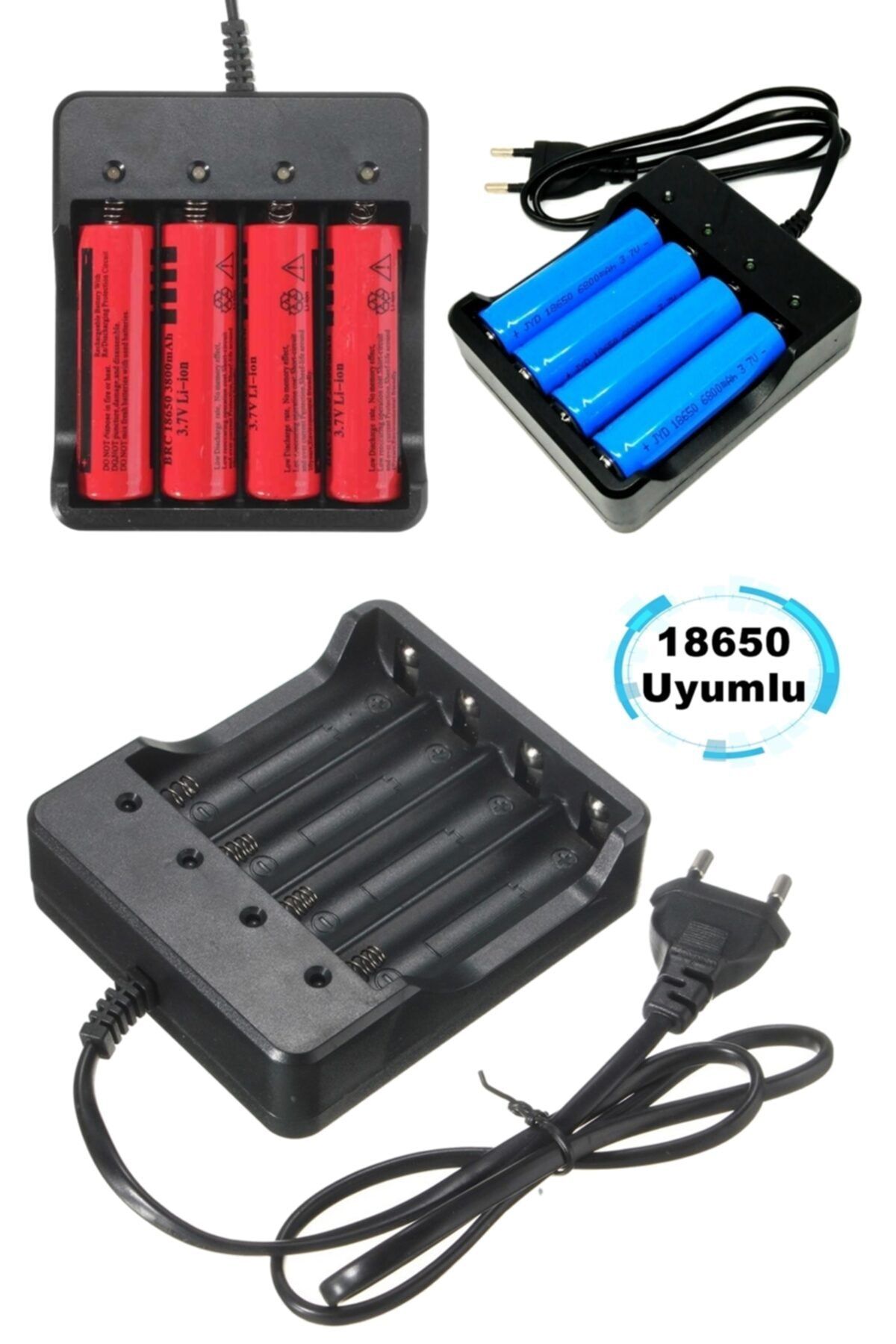yopigo Ms-404a Turbo 18650 Şarjlı Pil Şarj Cihazı 4'lü Lion Pil Şarj Cihazı El Feneri Lazer Pil Şarj Aleti