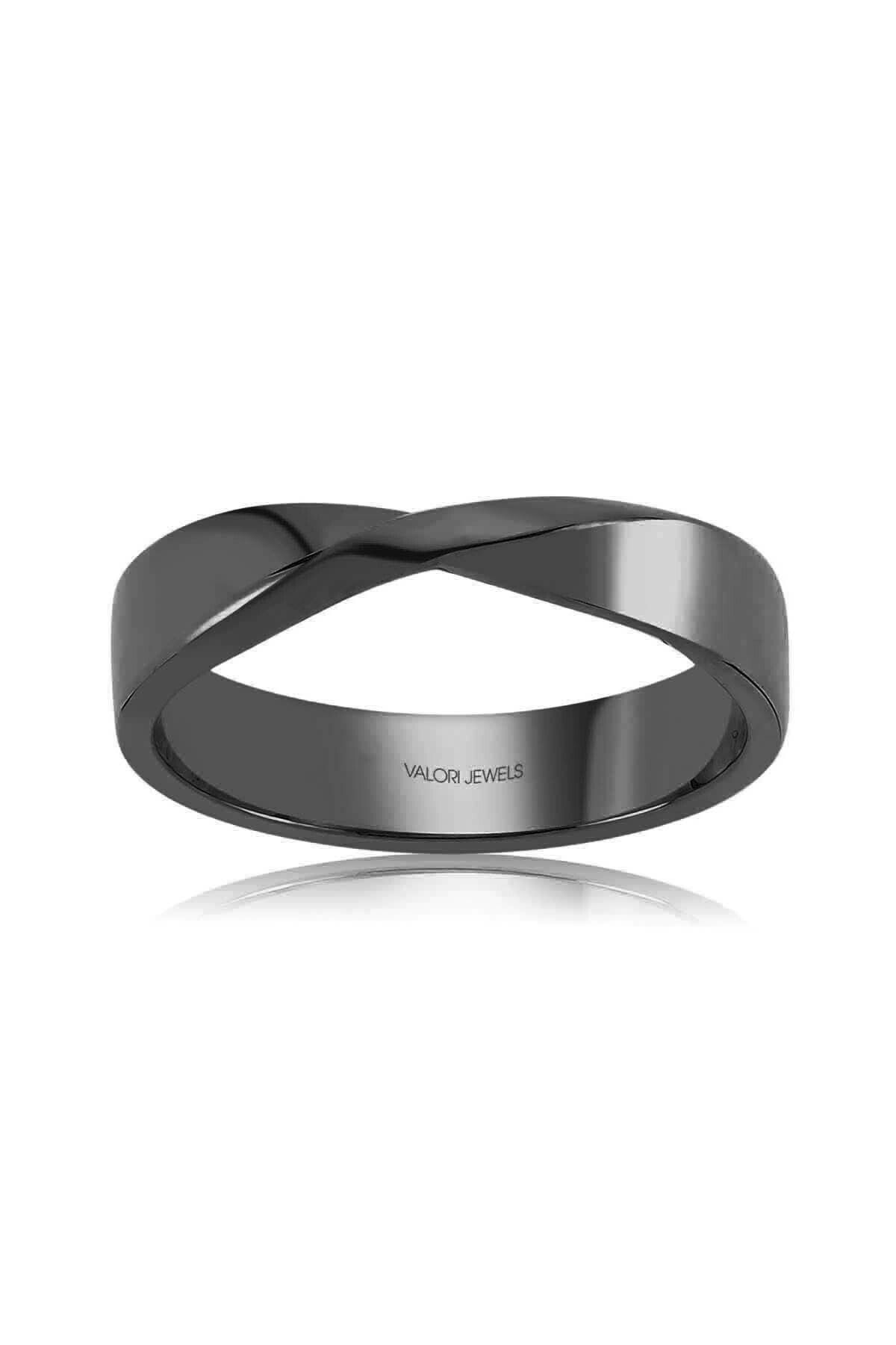 Valori Jewels Aşk Bağı, Siyah Rodyum Gümüş Erkek Yüzük