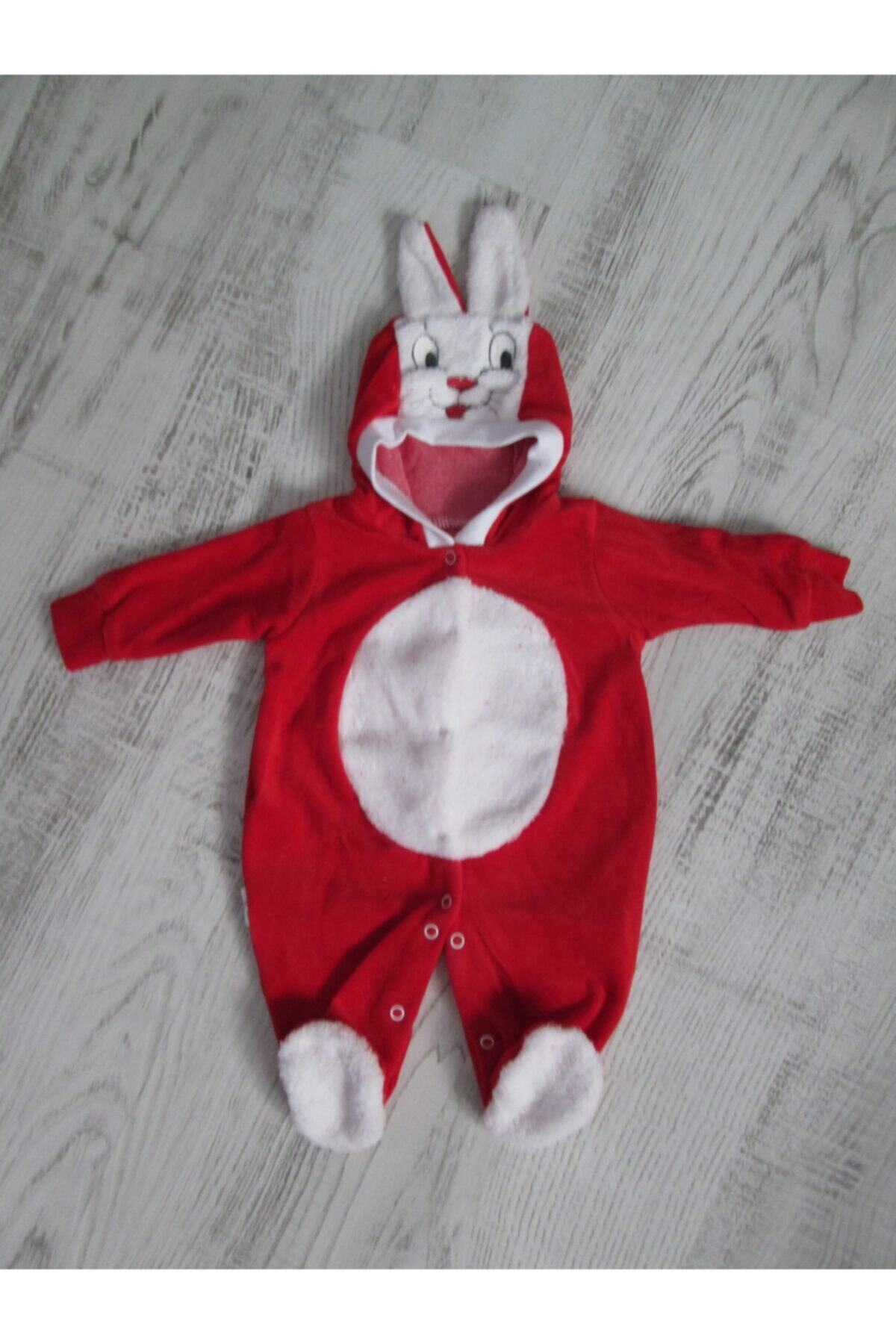 EMILY Kapüşonlu Tavşan Tulum Kırmızı