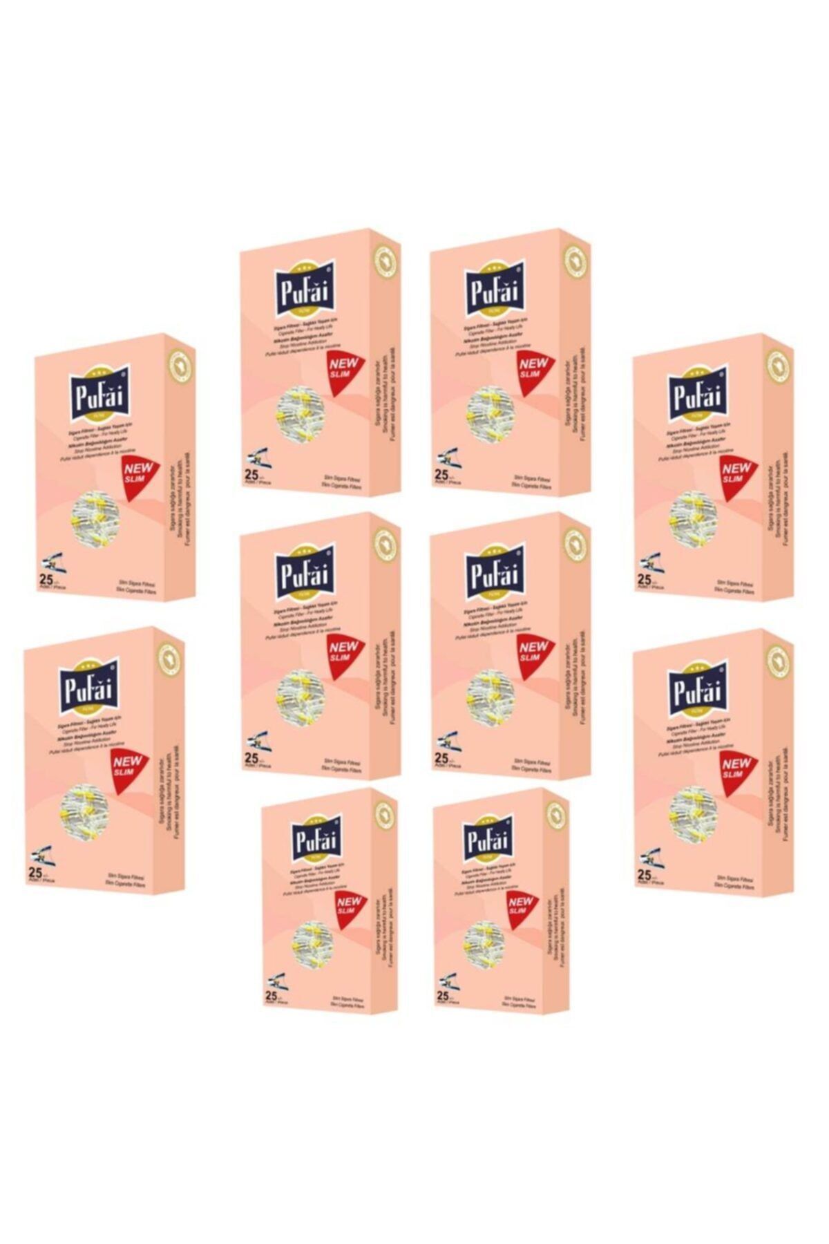 Pufai Süper Slim Sigara Filtresi Filtreli Sigara Ağızlığı 5 Mm 6 Mm Uyumlu 250 Adet 10 Kutu Rose