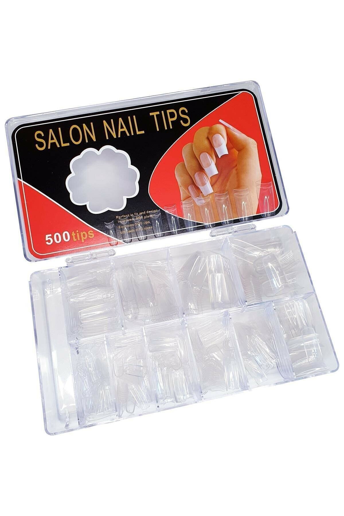 Venalisa Salon Tipi 500'lü Lüks Yarım Ay Tips Şeffaf