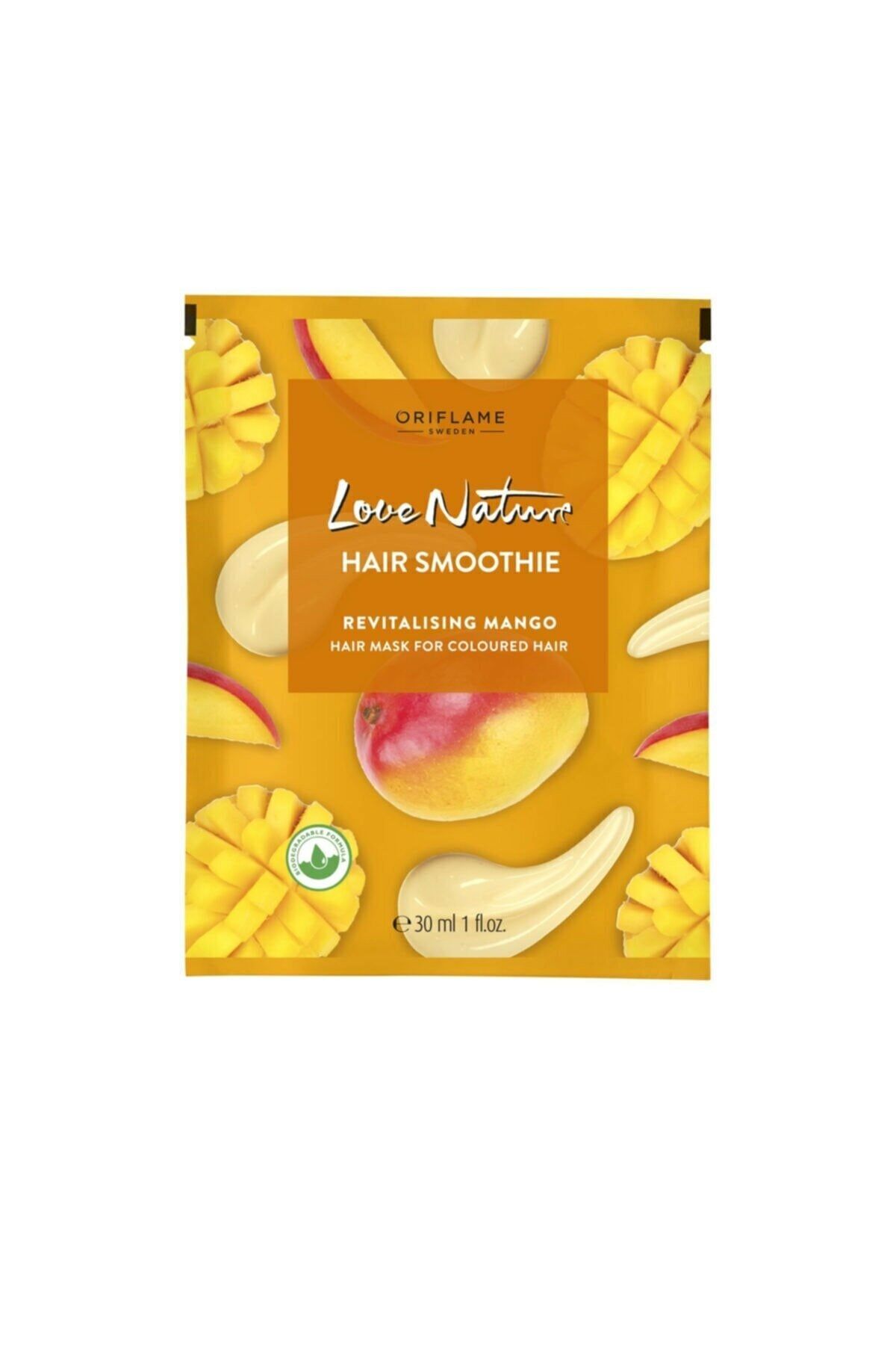 Oriflame Love Nature Smoothie Mango Özlü Canlandırıcı Saç Maskesi - Boyalı Saçlar - 30ml