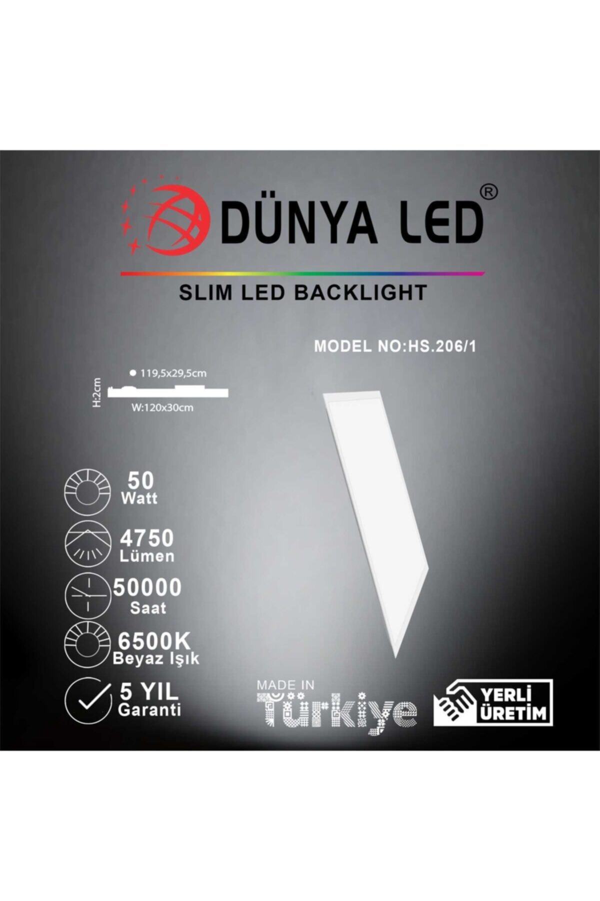 DÜNYA LED Hs.206/1 50w Sıva Altı 30x120 Led Panel 6500k Beyaz Işık