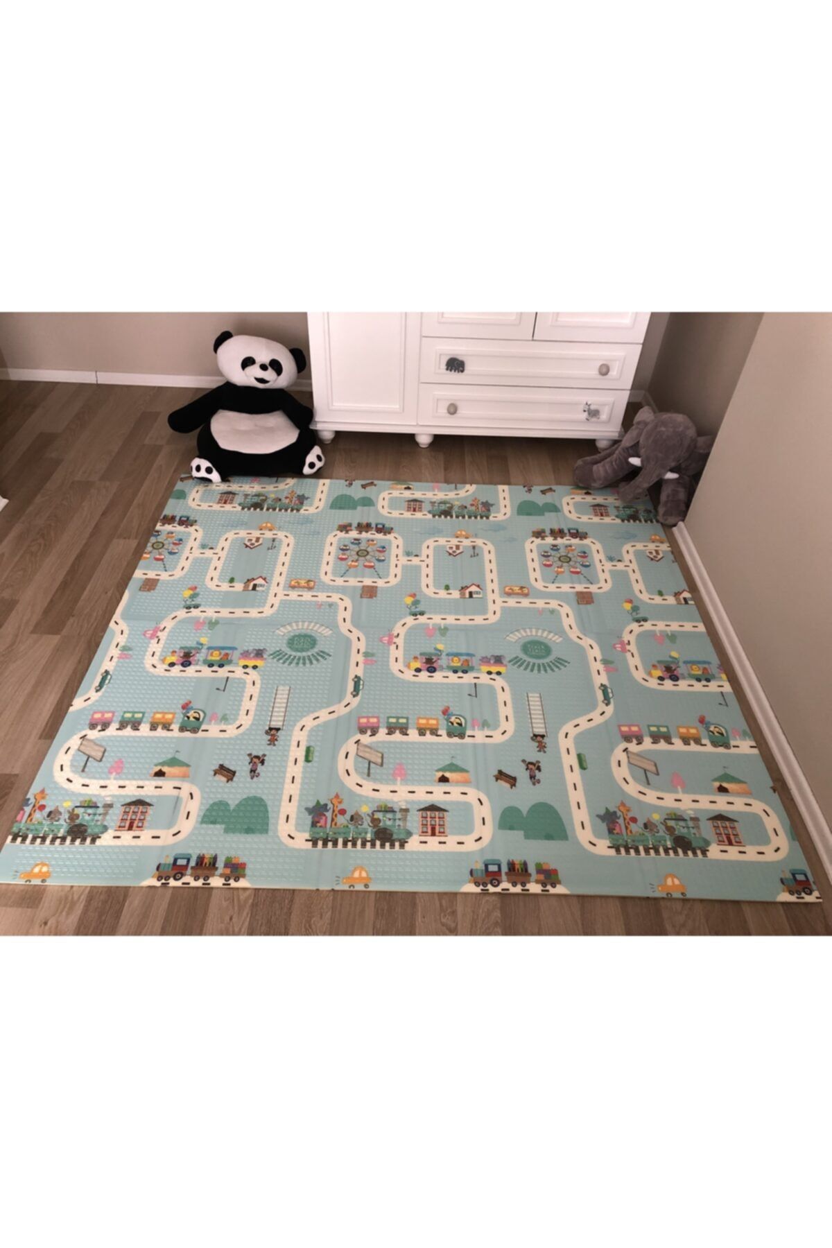 MooieBaby's Fun Road Katlanabilir Oyun Matı Oyun Halısı 180 X 200 X 1,5 Cm