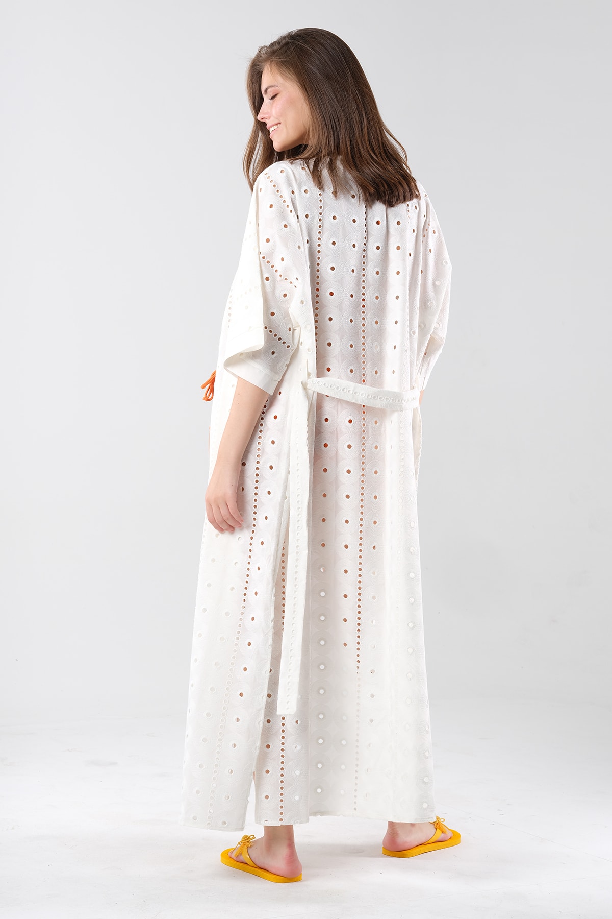 VALERIA Pamuklu Vual Kumaş Alerana Kimono