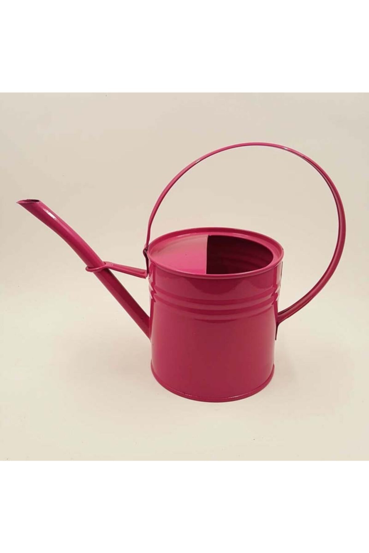 evvehediyelikesya Fuşya Metal İnce Kulplu Orta Boy Çiçek Saksı Sulama Kabı 12x12 cm