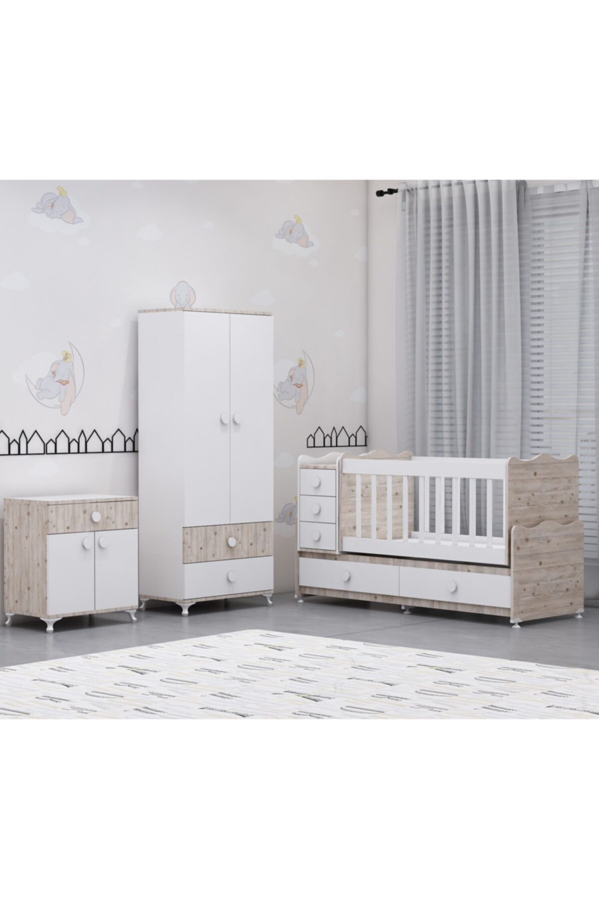 Garaj Home Melina Damla 2li Bebek Odası Takımı Uyku Seti Pembe