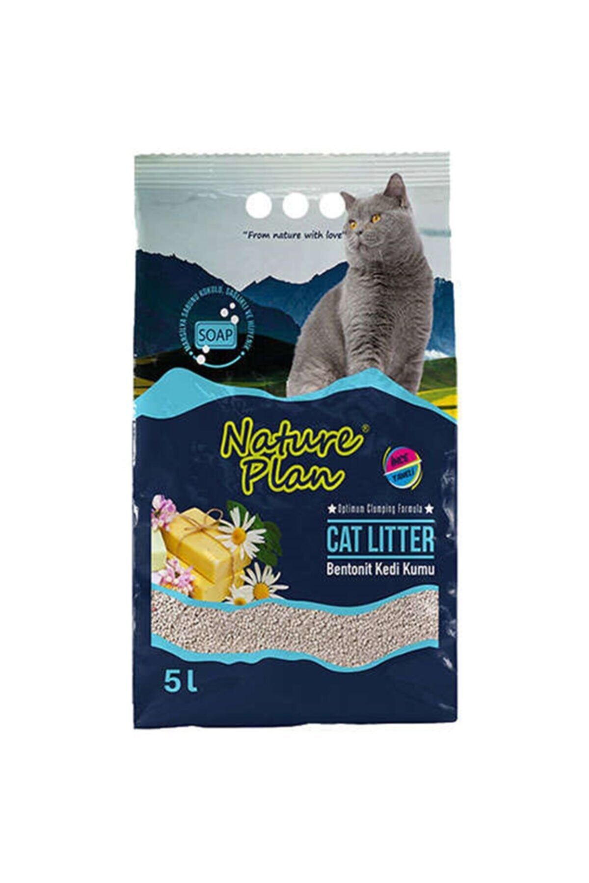 Nature Plan Ince Taneli Marsilya Kokulu Bentonit Kedi Kumu 5 lt
