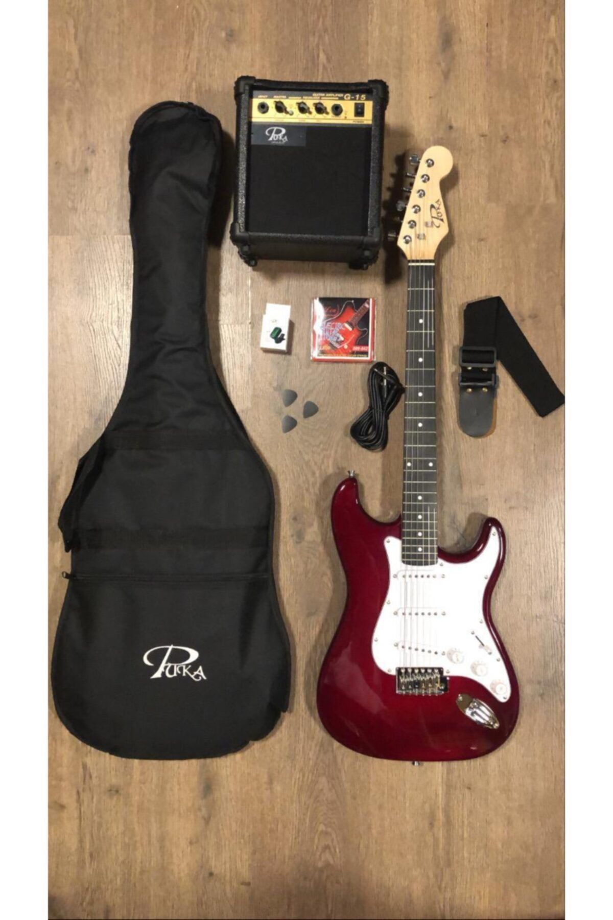 PHX Elektro Gitar Hss Manyetik Tam Set ( Kılıf, Akort Cihazı, Askı Kayışı, Yedek Takım Tel, Pena )