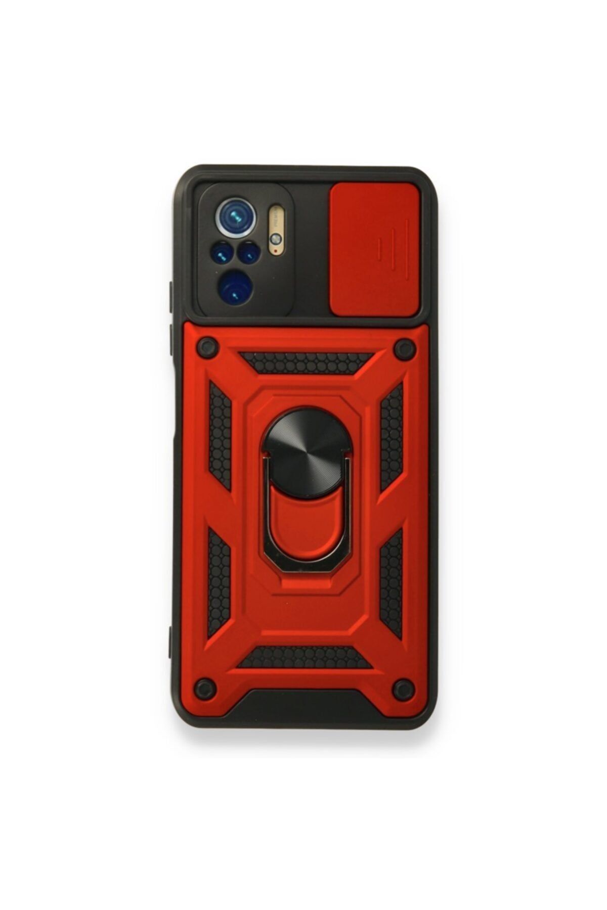 lionmycase Xiaomi Redmi Note 10s Uyumlu Pars Lens Zırh Tank Yüzüklü Silikon Kılıf Uyumlu