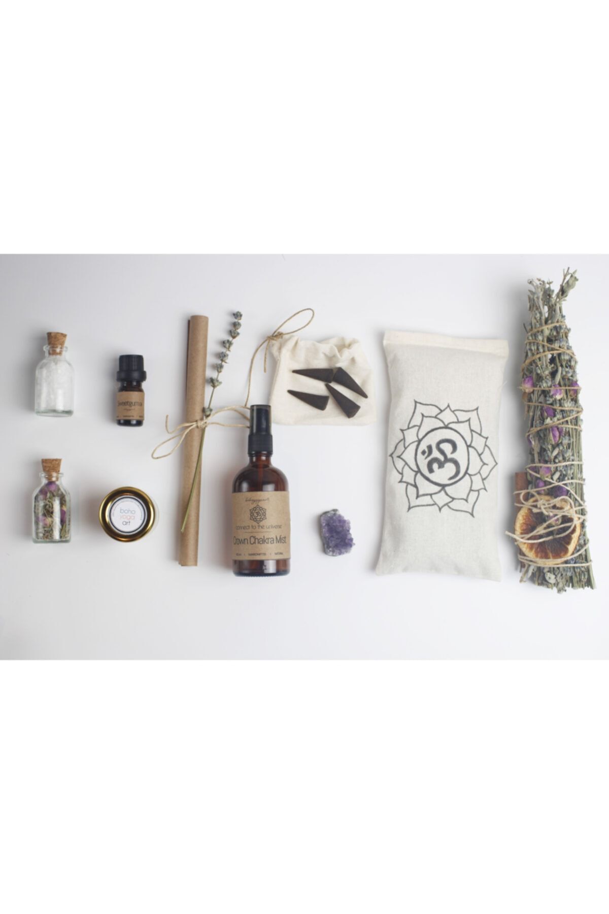 Boho Yoga Art Taç Çakra Meditasyon Seti