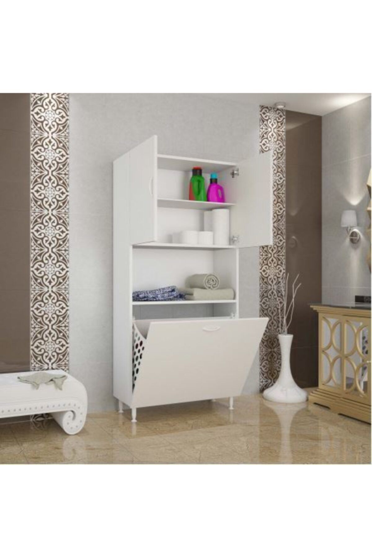 EraHome Kirli Sepetli Banyo Dolabı Elbise Dolap