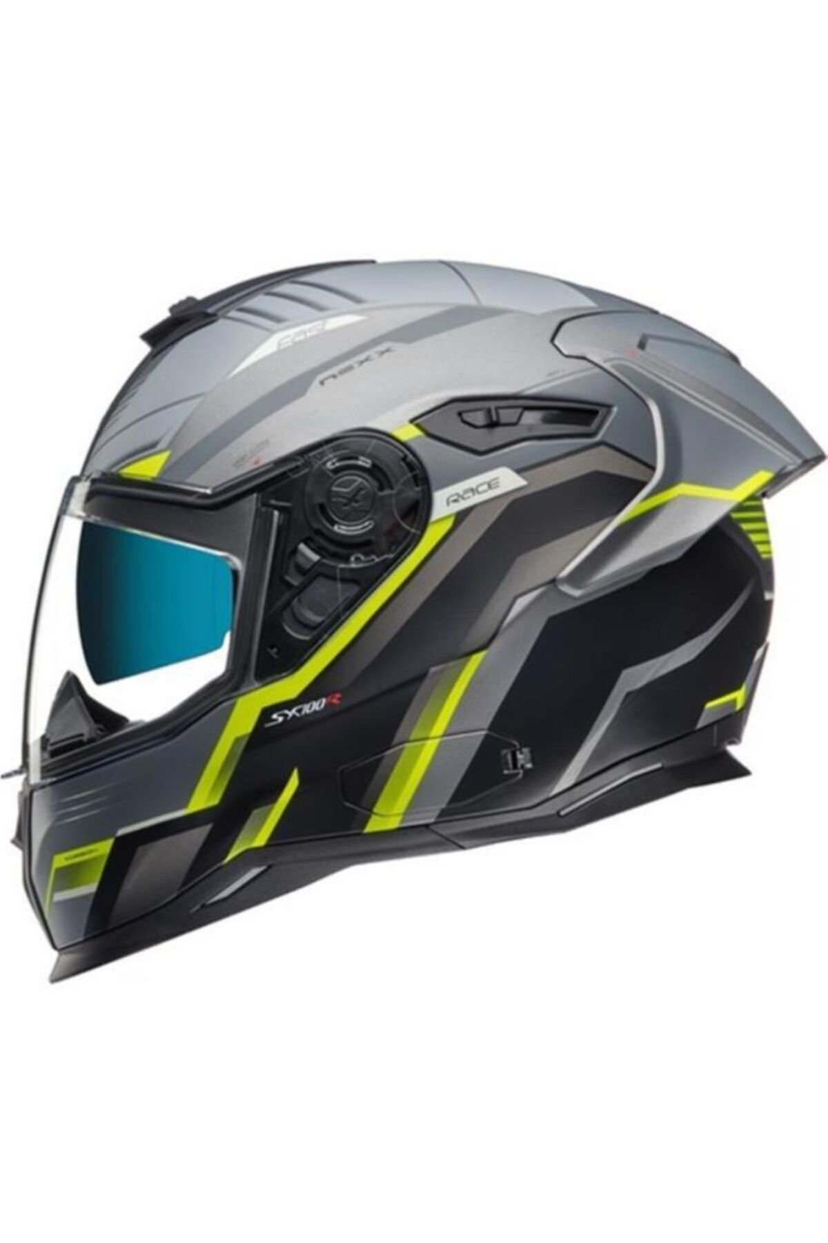 Nexx Sx.100r Grıdlıne Mat Gri Neon Sarı Motosiklet Kaskı