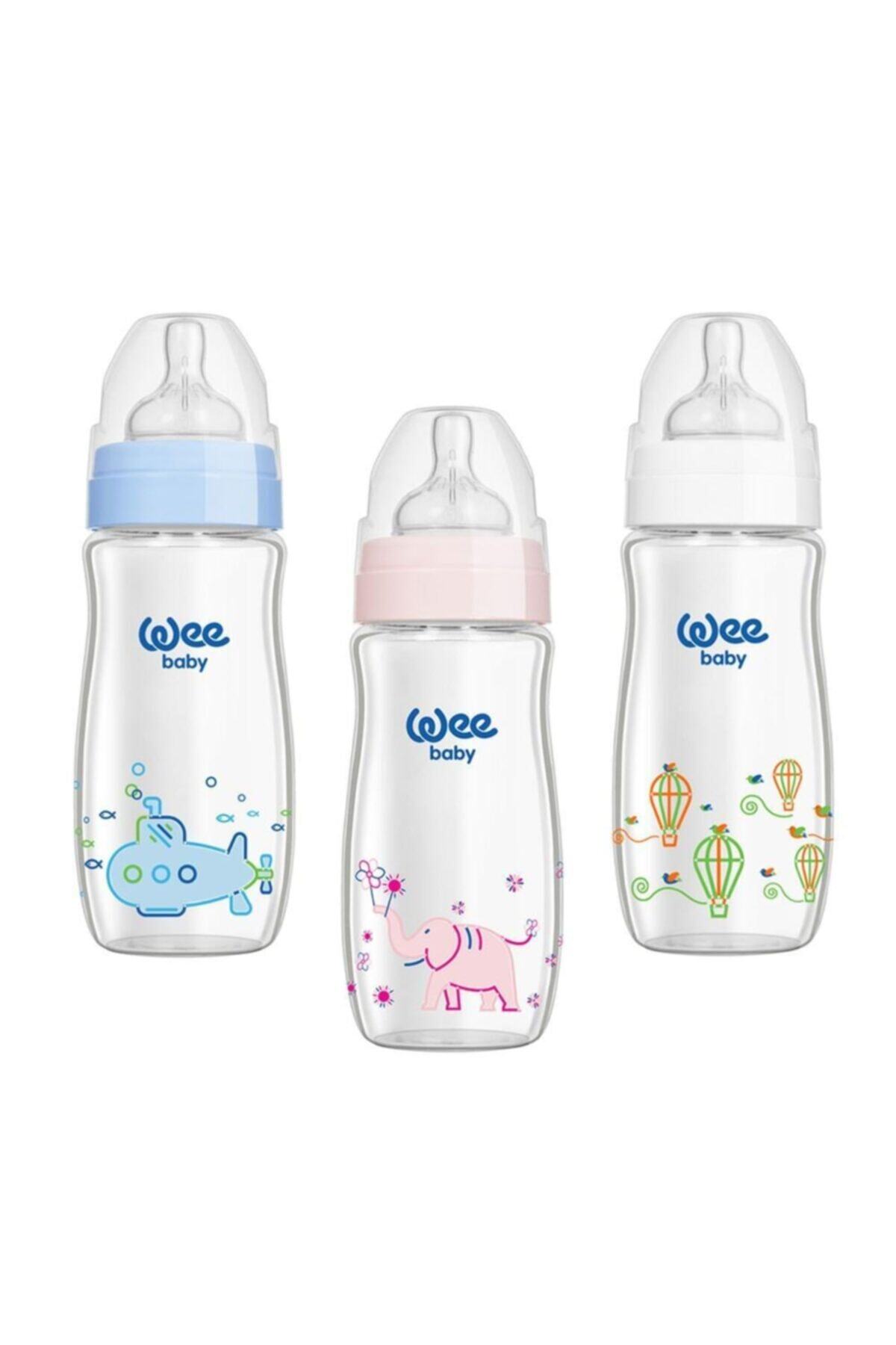 Wee Baby Klasik Plus Geniş Ağızlı Isıya Dayanıklı Kulplu Cam Biberon 280 Ml