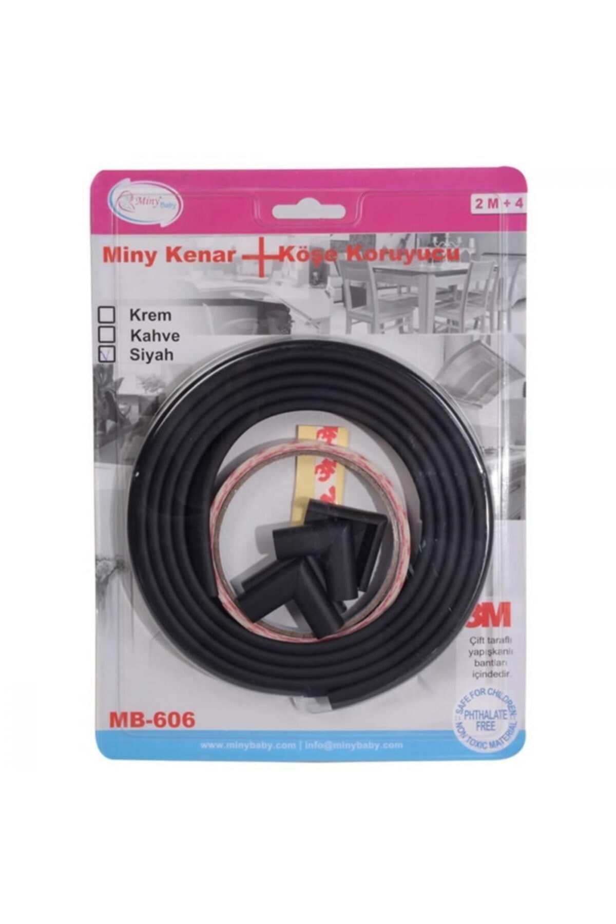 Miny Baby Kenar - Köşe Koruyucu Seti - Siyah
