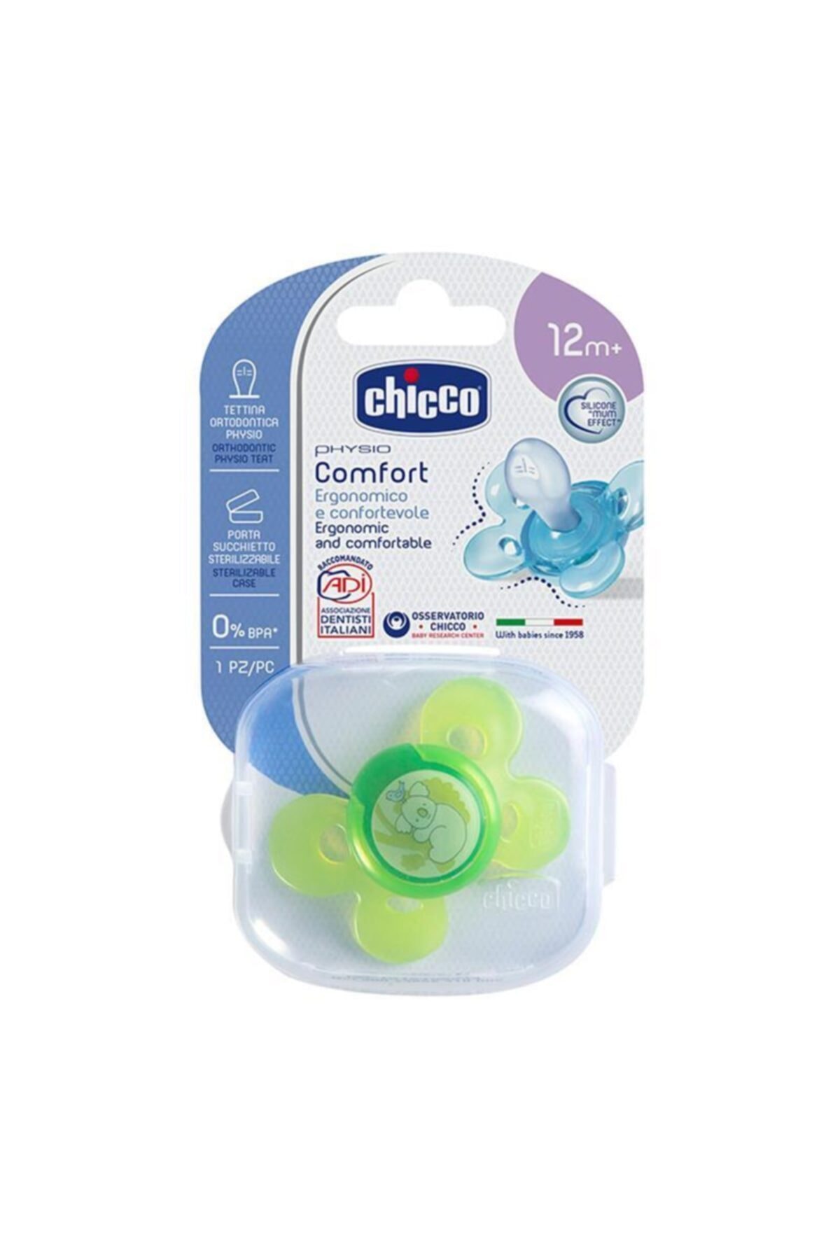 Chicco Physıo Comfort Silikon Emzik Unısex 12ay+ Tekli