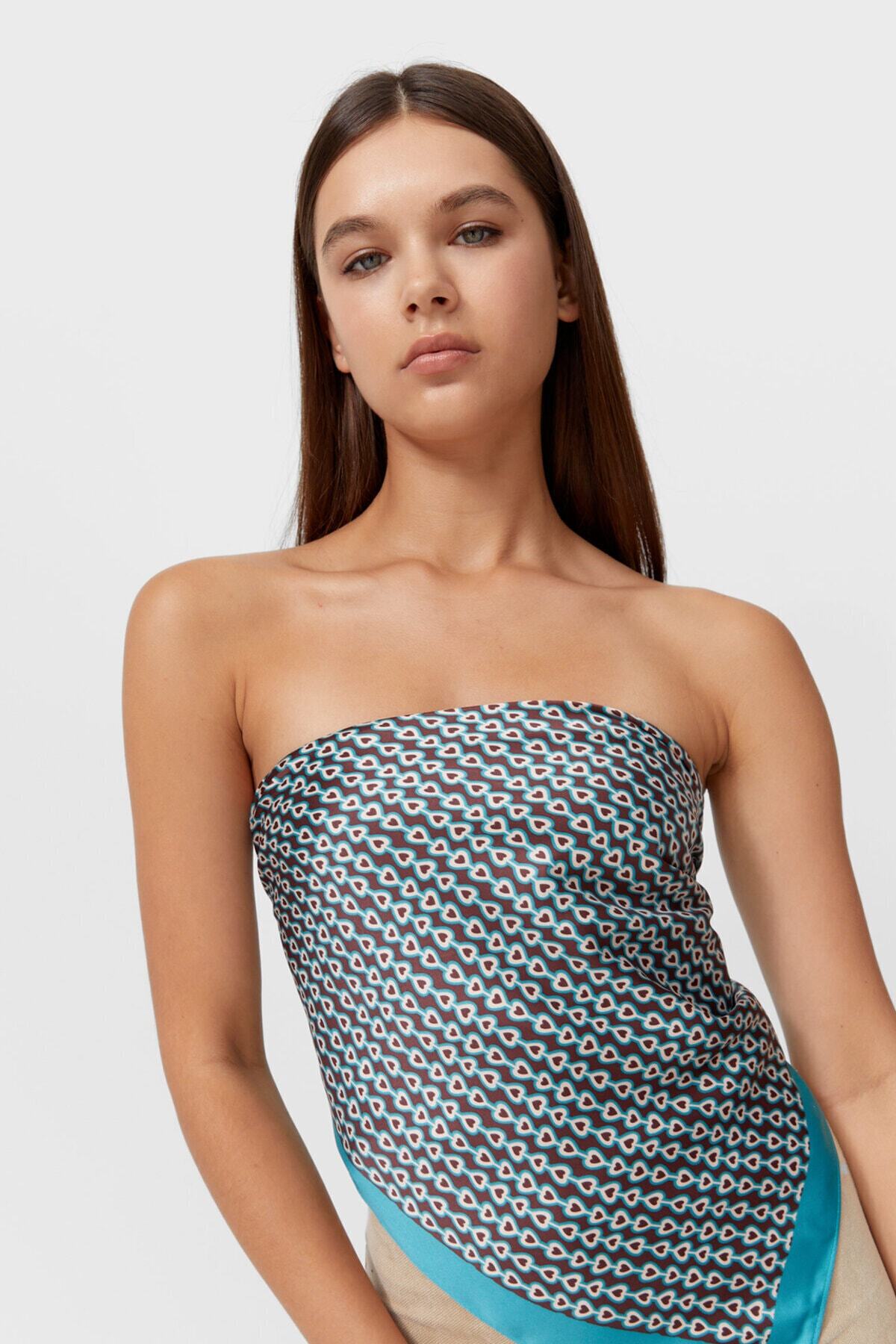 Stradivarius Geometrik Desenli Fular