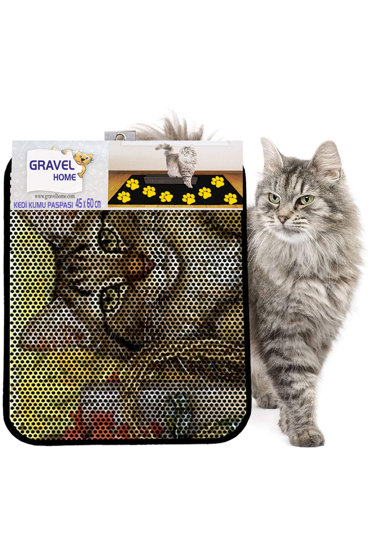Gravel Kedi Kumu Paspası Yeni Sezon 45 X 60 Cm Nrszn0122