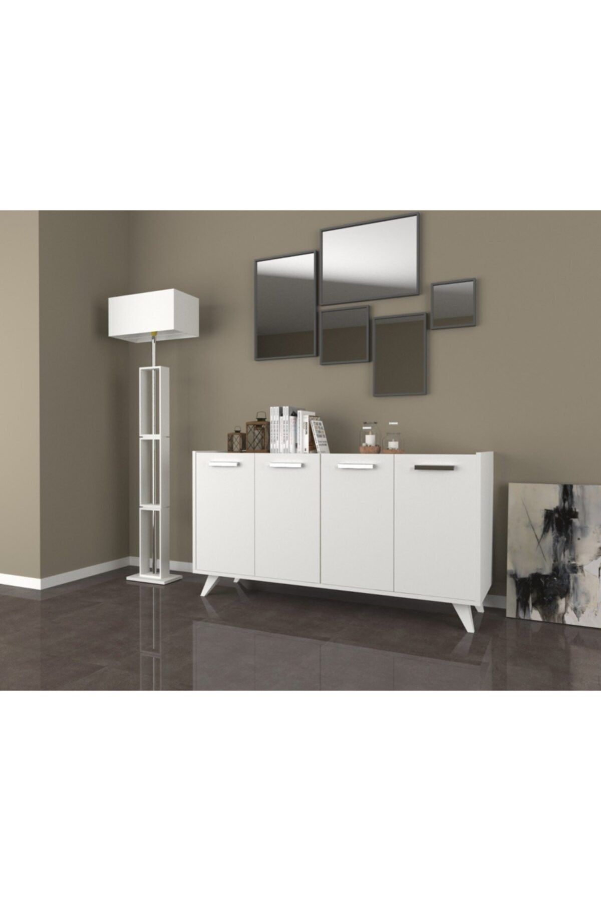 EraHome Stil Konsol Çok Amaçlı Dolap Beyaz 140 cm